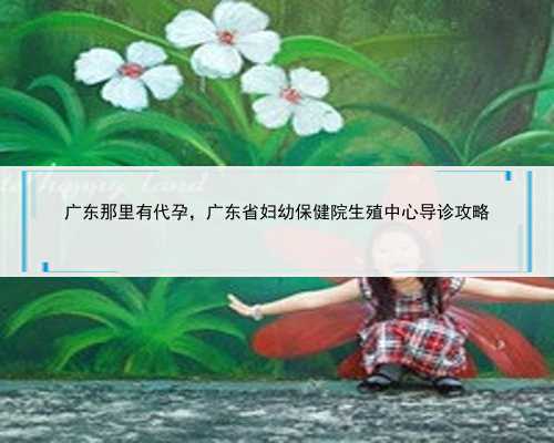 广东那里有代孕，广东省妇幼保健院生殖中心导诊攻略